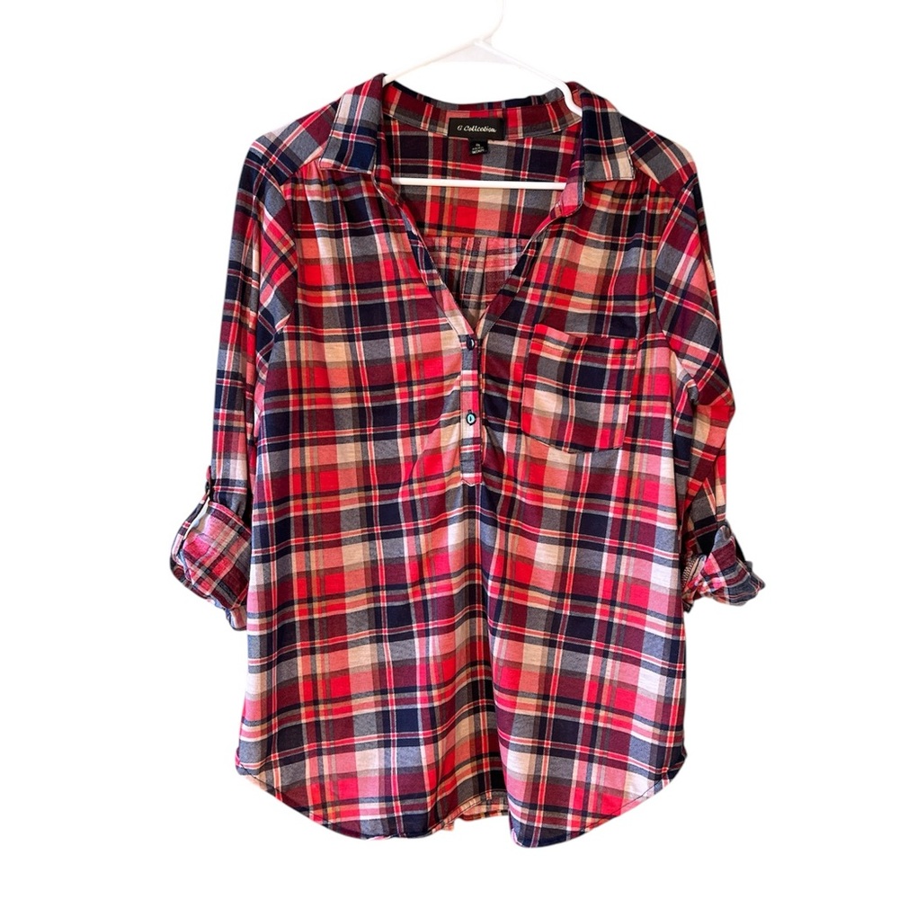 G Collection Plaid Blouse. Women’s‎ size XL.